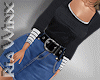 Black Denim Skirt Set