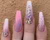 Nails Pink Diamonds