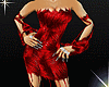 Sensual red plume dress