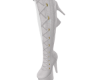Long White Leather Boots