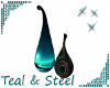 Teal & Steel Art Vases