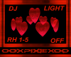 red puff hearts dj light
