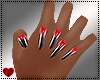 ♥ Nails dainty blk/red