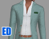Green Linen Casual Suit