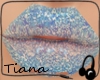 Lip Tattoo Blue Glitter