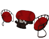 Patio sofa chairs red