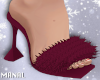wine fur heels