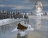 Winter Evening Cabin