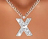 X Letter Silver Necklace