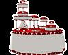 red white wedding cake