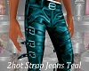 2hot Strap Jeans Teal