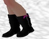 KID BLACK PINK BOW BOOTS