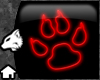 Neon Paw Sign Red
