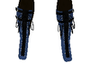 Blue and black boots