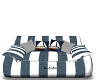 navy sofa w/pillows
