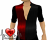 Red/Bk Open Dress Shirt
