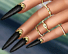 🤍 Black & Gold Nails