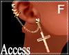 A. Gold Cross Earrings F