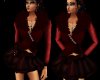 CA Red Ruffle Fur Dress