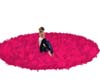 Pink round rug