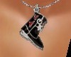 OO * black boot necklace