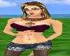 Purple Summer Halter TOP Ripped JEans SHORTS Pink BOOTS Beach