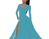 DELIAH  teal gld gOWN