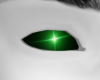 Glowing green eyes