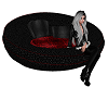 Black & Red Oval Chair