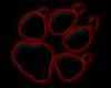 Furry Paw Print  - Red