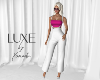 LUXE Pant Fit Wht BPink