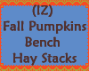 Fall Pumpkins Bench Hay