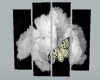 3pc.White Rose/butterfly