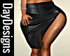 Black Leather Slit Skirt
