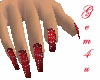 red nails w/glitter