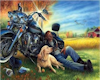 Motorcycle & Dog