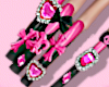 ! pink cross charm nails