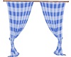 Blue checked curtains