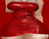 R |Red latex dress busty