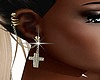[A] Gold Cross Earrings