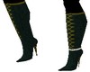 Green&Gold Lace-Up Boots