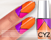 !CYZ Graphic Orange Nail