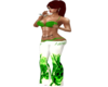 Skull Green Love White F