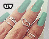 Nails + Rings  Aqua