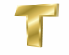 3D gold Letter T