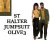 ST HALTER JUMPSUIT OLIVE