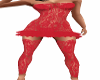red lace dress w/stokins