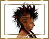 Black with Red Mohawk