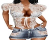JEAN SKIRT WHIT LACE FIT