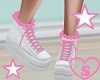 Pink and White Converse